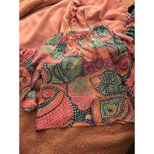 Lilly Pulitzer Elsa top in Tile Wave
